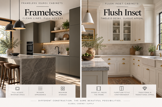 Face Frame vs. Frameless Cabinets: Full Overlay, Flush Inset &amp; Euro Cabinetry Explained